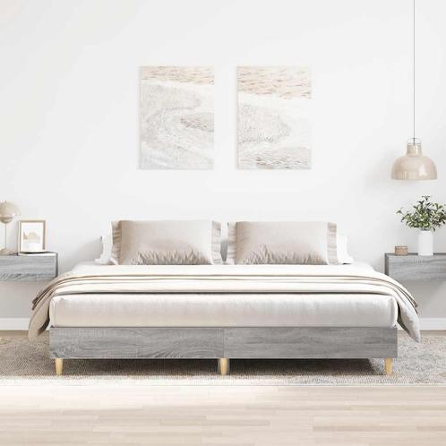 vidaXL Bedframe zonder matras 160x200 cm spaanplaat grijs, Huis en Inrichting, Slaapkamer | Bedden, Nieuw, Verzenden