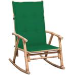 vidaXL Schommelstoel met kussen bamboe, Tuin en Terras, Tuinstoelen, Verzenden, Nieuw