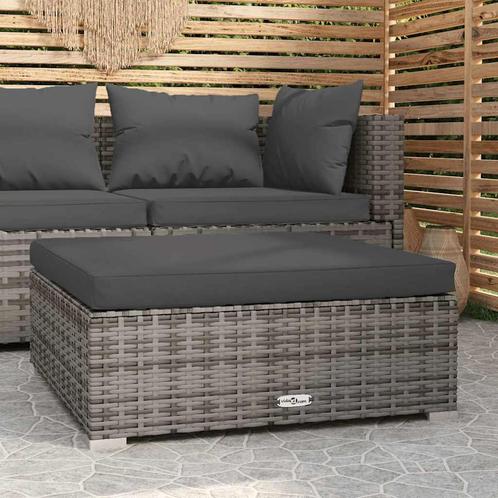 vidaXL Tuinvoetenbank met kussen 70x70x30 cm poly rattan, Tuin en Terras, Tuinsets en Loungesets, Nieuw, Verzenden