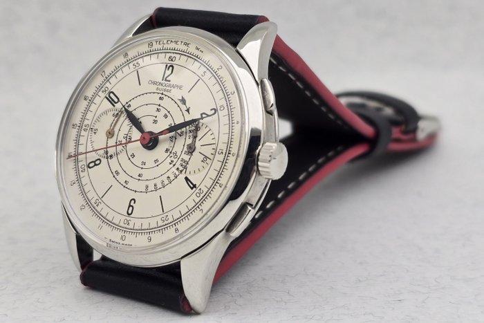 Chronographe Suisse - Cal. Landeron 48 - Sans prix de, Handtassen en Accessoires, Horloges | Heren