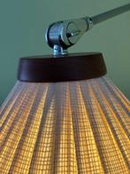 Wandlamp - verchroomd messing, Teak - zwenkbare wandlamp