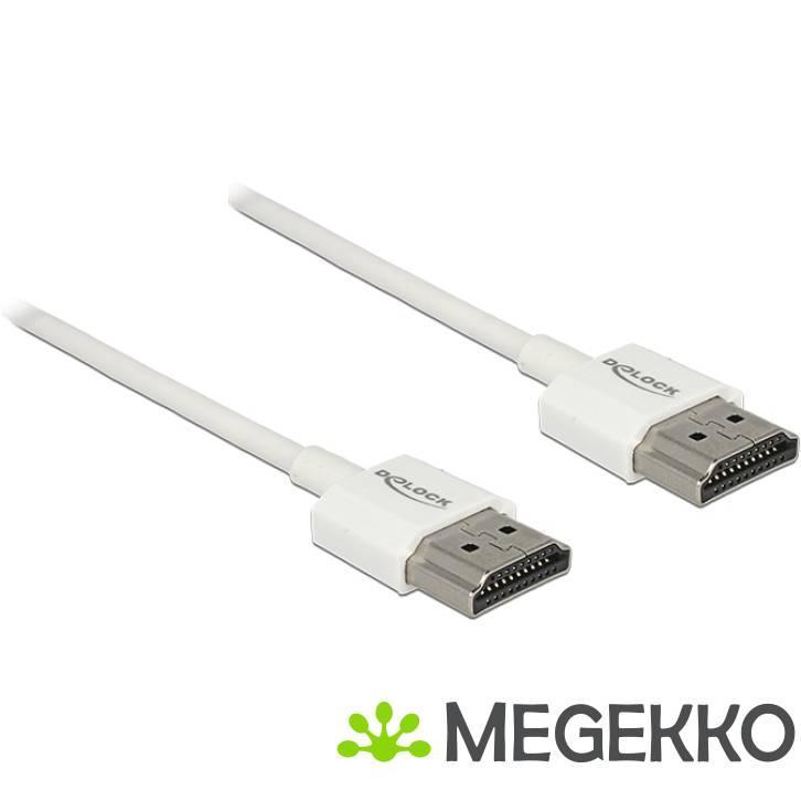 Delock 85121 0.5m HDMI HDMI Wit HDMI kabel, Computers en Software, Overige Computers en Software, Nieuw, Verzenden