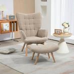 Fauteuil - Relaxia - Gestoffeerd - Houten poten - Lichtbruin, Huis en Inrichting, Bruin, Nieuw, Ophalen of Verzenden, Modern