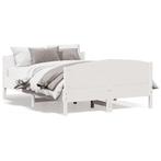 vidaXL Cadre de lit avec tête de lit blanc 160x200 cm, Verzenden