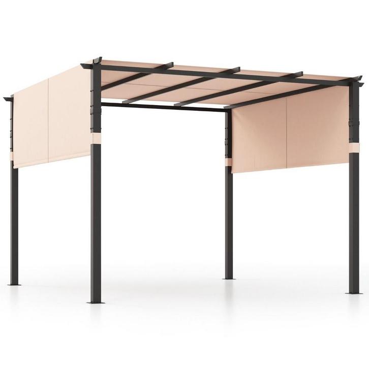 2dekans | Coast Pergola - 305 x 305 cm - Beige - Plat Dak en, Tuin en Terras, Buitenverlichting, Ophalen of Verzenden