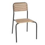 Stoelen | SANTORINI | Hout/Staal | Naturel | Zwart Frame |, Verzenden, Nieuw in verpakking