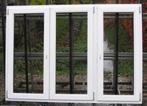 pvc raam , chassis , venster 185 x 135 wit / staalblauw 5011, 150 tot 225 cm, Nieuw, Kunststof, Raamkozijn