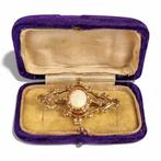 Broche - 9 carats Or jaune, Broche en opale, or 9 carats,, Bijoux, Sacs & Beauté