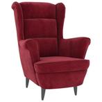 Wijnrode Fluwelen Fauteuil - Tweede Kansje - Stijlvol & B..., Huis en Inrichting, Fauteuils, Verzenden, Nieuw, 75 tot 100 cm, 50 tot 75 cm