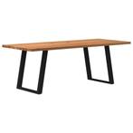 vidaXL Eettafel rechthoekig 220x90x74 cm massief eikenhout, Huis en Inrichting, Tafels | Eettafels, Verzenden, Nieuw