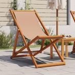 vidaXL Strandstoel inklapbaar massief eucalyptushout en stof, Tuin en Terras, Tuinstoelen, Verzenden, Nieuw