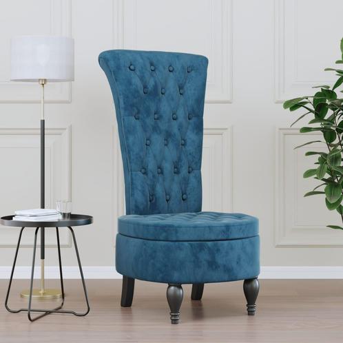 vidaXL Chaise à dossier haut bleu velours conception de, Maison & Meubles, Fauteuils, Neuf, Envoi