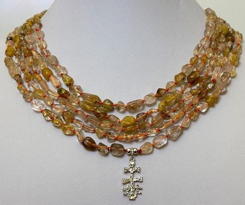 Lange ketting met Citrien, zeer zeldzaam, met een zilveren, Antiek en Kunst, Antiek | Boeken en Manuscripten