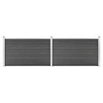 vidaXL Schuttingpanelenset 353x105 cm HKC zwart, Tuin en Terras, Verzenden, Nieuw