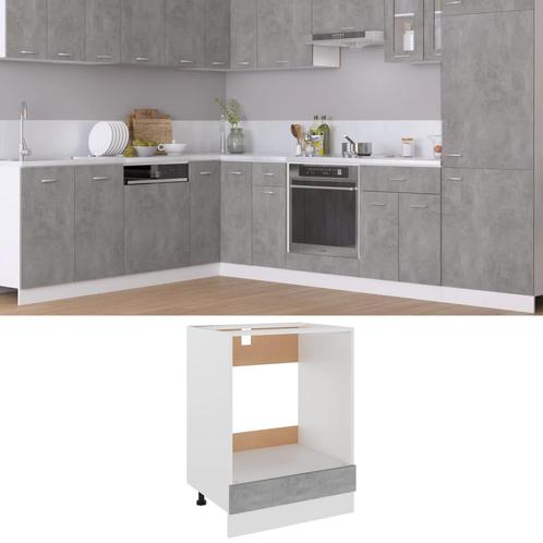 vidaXL Ovenkast Riga 60x46x81,5 cm bewerkt hout betongrijs, Huis en Inrichting, Kasten | Overige, Nieuw, Verzenden