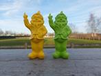 Beeld, set of naugthy gnomes color green yellow - 16 cm -, Antiek en Kunst