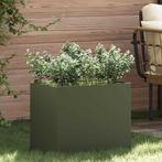 vidaXL Tuin Plantpot Olijfgroen 50 x 32 x 40 cm Koudgewalst, Verzenden, Nieuw