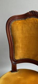 Chaise (6) - Bois, Velours - Chaise de style Louis XV