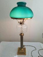 Copie d’Ancien - Bankierslamp - Messing, Glas - groen geribd
