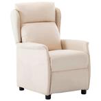 vidaXL Ligstoel Crème 67.5 x 93.5 x 101.5 cm Stof, Huis en Inrichting, Fauteuils, Verzenden, Nieuw