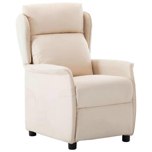 vidaXL Ligstoel Crème 67.5 x 93.5 x 101.5 cm Stof, Huis en Inrichting, Fauteuils, Nieuw, Verzenden