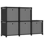 vidaXL Kast met 5 vakken met boxen 103x30x72,5 cm stof zwart, Verzenden, Nieuw