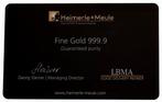 1/200 Ounce - Or .999 - Heimerle + Meule, Germany - Avec, Postzegels en Munten, Edelmetalen en Baren