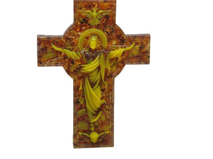 Kruis - Natuurlijk Baltisch amber hars kruis - 2020+ - Jesus, Antiek en Kunst, Antiek | Boeken en Manuscripten