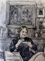 Franse school (XIX) - Scena dinterno, Antiek en Kunst, Kunst | Schilderijen | Klassiek