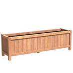 Hardhouten plantenbak Valencia 200x50x60cm - Met bodem, 100 cm of meer, Nieuw, 60 cm of meer, Rechthoekig