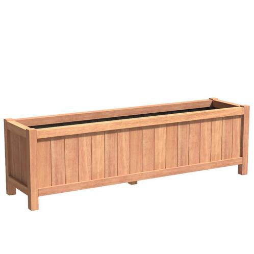 Hardhouten plantenbak Valencia 200x50x60cm - Met bodem, Tuin en Terras, Bloembakken en Plantenbakken, 60 cm of meer, 100 cm of meer