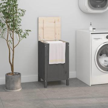 vidaXL Wasmand 44x44x76 cm massief grenenhout grijs, Huis en Inrichting, Verzenden, Nieuw