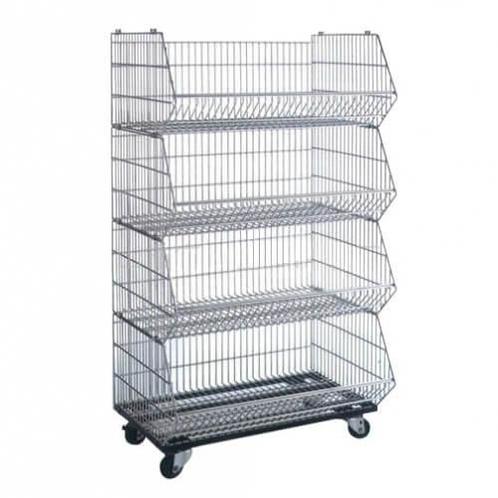 Set van 4 draadmanden 95x75.5x36cm op wielen gebruikt, Zakelijke goederen, Kantoor en Winkelinrichting | Winkel en Inventaris