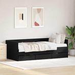 vidaXL Dagbed Frame met Laden Zwart eiken 90 x 200 cm, Verzenden, Nieuw