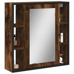 vidaXL Badkamerspiegelkast 60x16x60 cm bewerkt hout gerookt, Huis en Inrichting, Verzenden, Nieuw