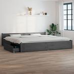 vidaXL Cadre de lit avec tiroirs Gris 200x200 cm