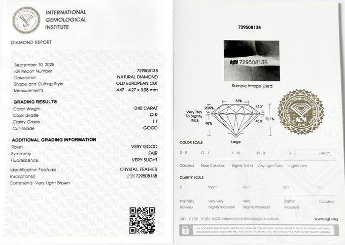Zonder Minimumprijs - 1 pcs Diamant (Natuurlijk) - 0.40 ct -, Handtassen en Accessoires, Edelstenen