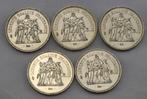 Frankrijk. 50 Francs 1977/1979 Hercule (5 Moedas) (Zonder, Postzegels en Munten
