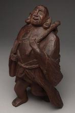 Hotei, lun des sept dieux porte-bonheur. - Bois - Kazuyuki, Antiek en Kunst