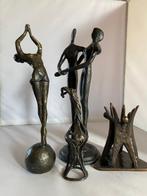 Unknown - Miniatuur beeldje - Set van vier abstracte bronzen