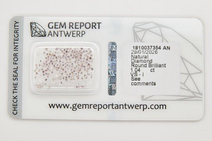 Zonder minimumprijs - 214 pcs Diamant (Natuurlijk) - 1.04 ct, Bijoux, Sacs & Beauté, Pierres précieuses