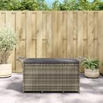 vidaXL Banc de jardin avec coussin gris 116x46x57 cm, Tuin en Terras, Tuinsets en Loungesets, Verzenden