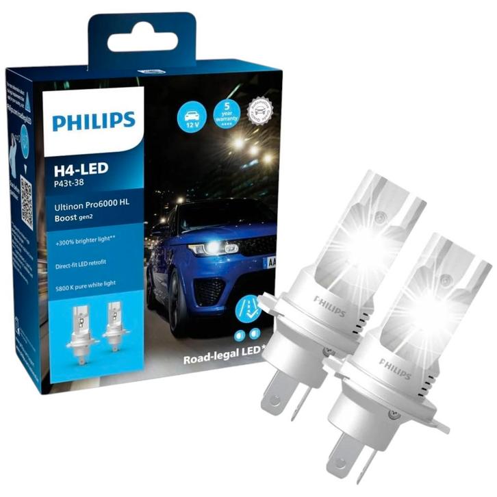 Philips H4 LED Ultinon Pro6000 Boost Gen2 LED Lampen, Auto-onderdelen, Verlichting, Nieuw, Verzenden