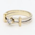 Ring - 18 karaat Witgoud, Geel goud Diamant (Natuurlijk) -, Handtassen en Accessoires, Ringen, Nieuw