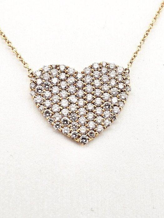 Ketting met hanger - 18 karaat Geel goud - 1.50ct. tw., Handtassen en Accessoires, Antieke sieraden