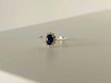 Zonder Minimumprijs - Ring Zilver Diamant (Natuurlijk) - beschikbaar voor biedingen