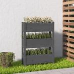 vidaXL Plantenbak 77x25x104,5 cm massief grenenhout grijs, Tuin en Terras, Bloempotten, Verzenden, Nieuw