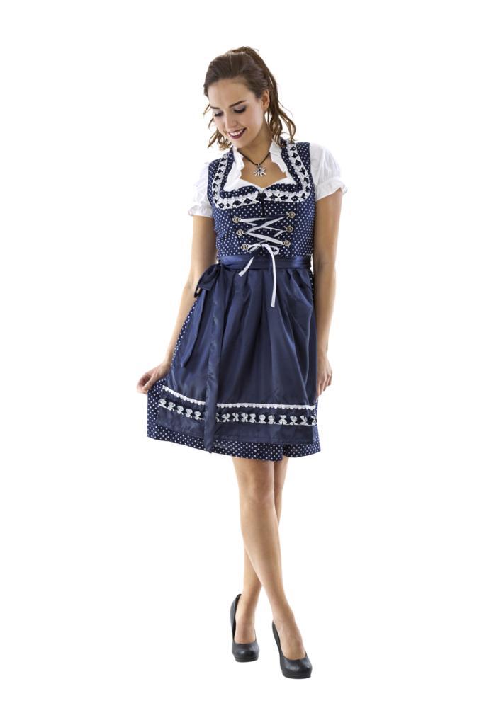 Dirndl blauw-witte polka dot, Hobby & Loisirs créatifs, Articles de fête, Envoi