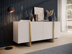 Meubella Dressoir Kelton beige goud 180cm, Huis en Inrichting, Kasten | Dressoirs, Verzenden, Nieuw, 25 tot 50 cm, 150 tot 200 cm