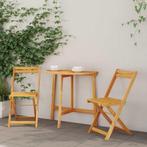 vidaXL Bistroset 3 pcs Bruin Massief acaciahout, Tuin en Terras, Verzenden, Nieuw